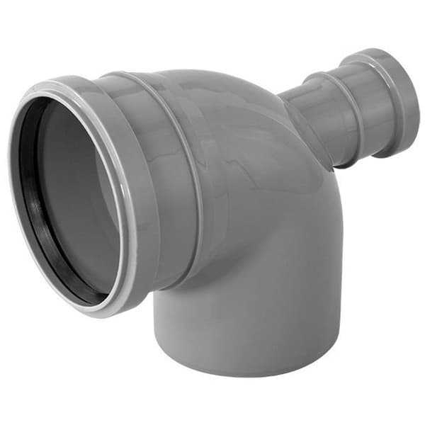 otvod110_90front Отвод JIP GROUP канализационный ПВХ 90° ВК (фронтальный) — изображение 1